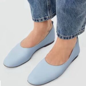 EVERLANE DAY GLOVE in LIGHT Blue Leather Flats Size 7.5